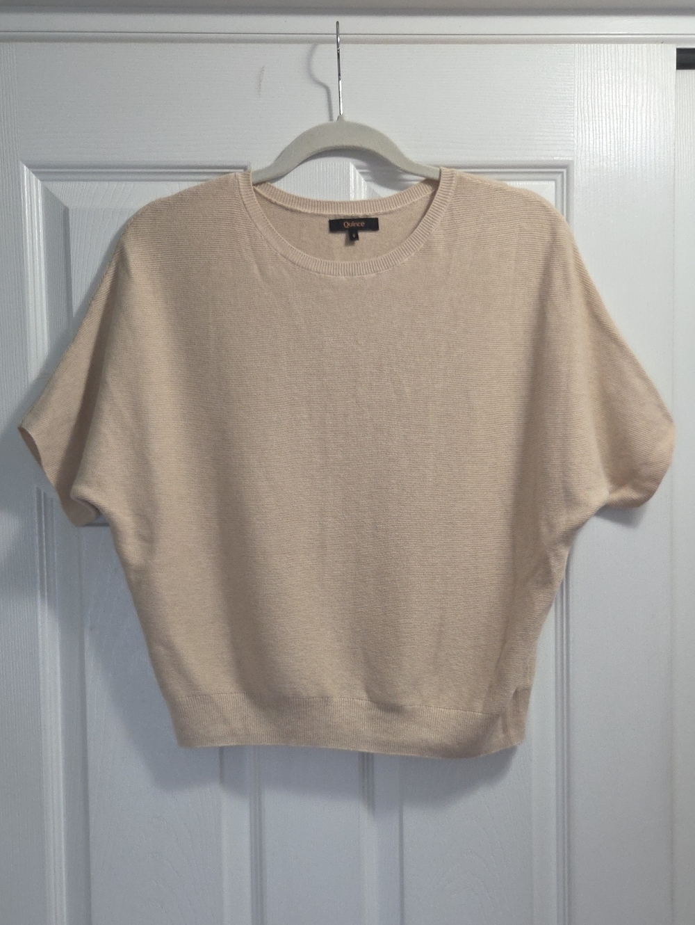 Quince Tan Short Dolman Sleeve Knit Top